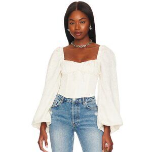 For Love & Lemons Janet Corset Top Ivory White - NEW